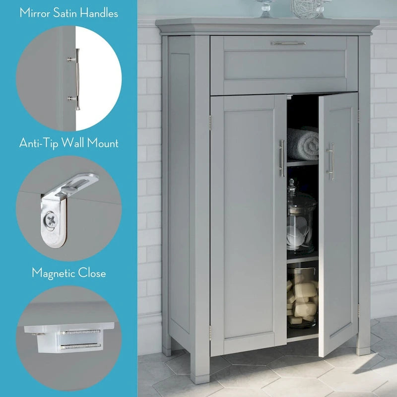 Meuble de rangement à deux portes pour salle de bain et buanderie